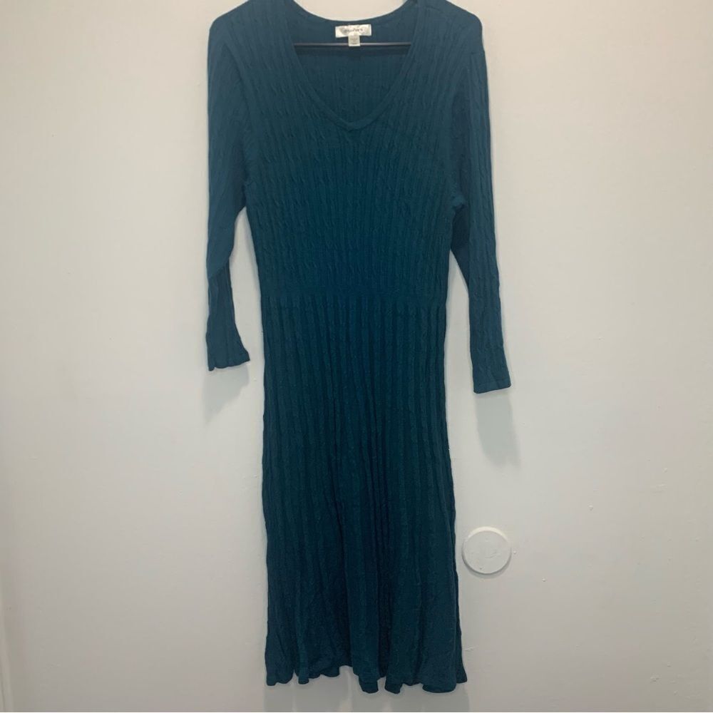 Dressbarn Blue Ribbed Sweaterdress Women's 1X